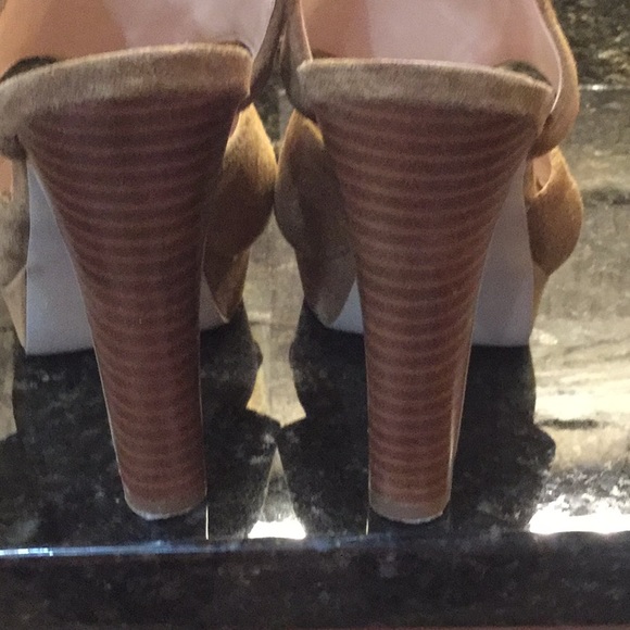 Sole Society cognac brown suede platform heels - Picture 7 of 8